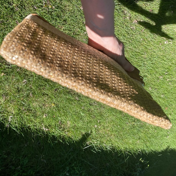 Chico’s Color Blocked Knit Straw-like Textile Wristlet / Clutch w Faux Snake - Picture 5 of 13